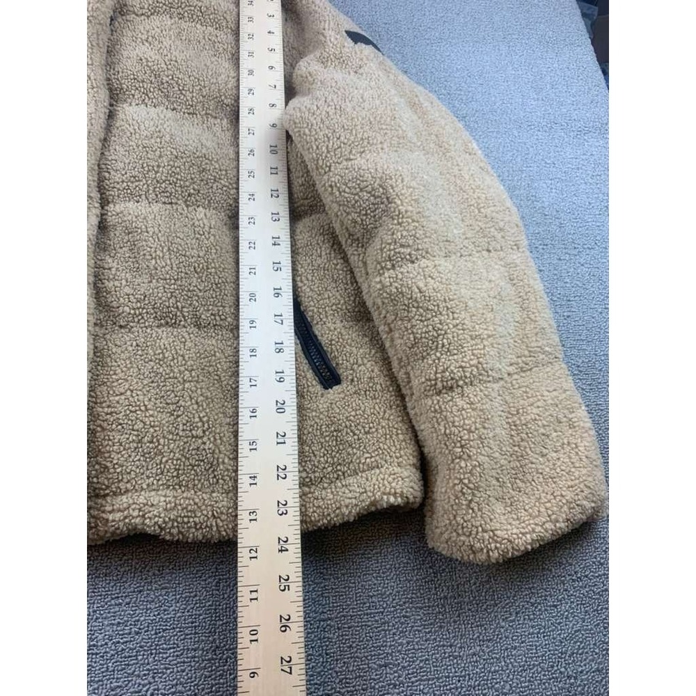 Sanctuary Sherpa Hooded Puffer Jacket M Tan Teddy Bear Coat Faux Fur Cozy Ski - Picture 10 of 12